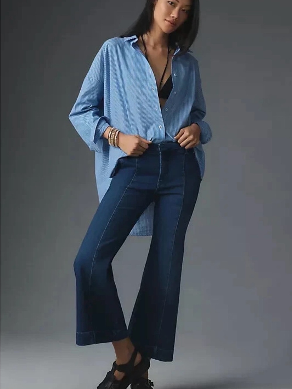 NWT Pilcro Club Cropped Mid-Rise
Flare Jean